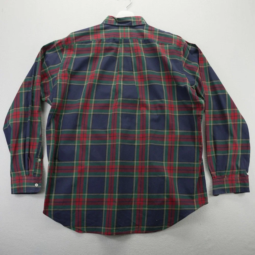 Polo Ralph Lauren Mens Classic Fit Plaid Button Down Shirt‎ Large Navy Green Red